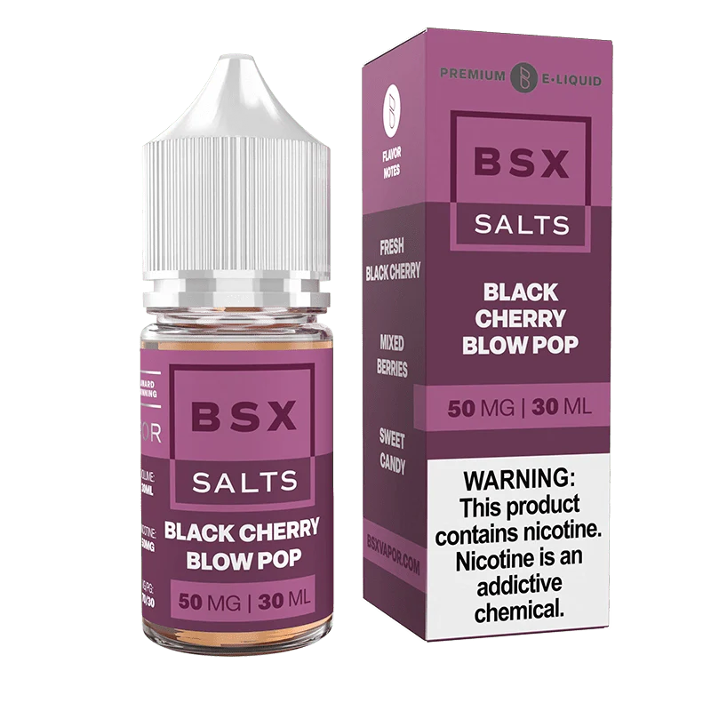 GLAS Juice 50MG Glas BSX Black Cherry Blow Pop Nic Salt Vape Juice 30ml