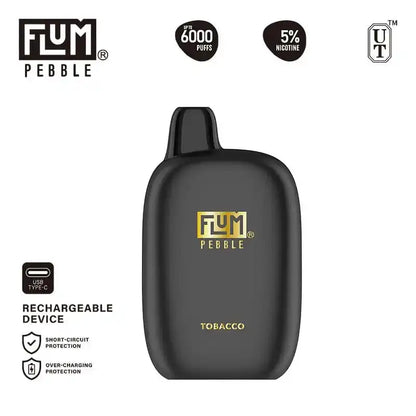 Flum Pebble 6000 Puffs Rechargeable Disposable Vape - Tobacco