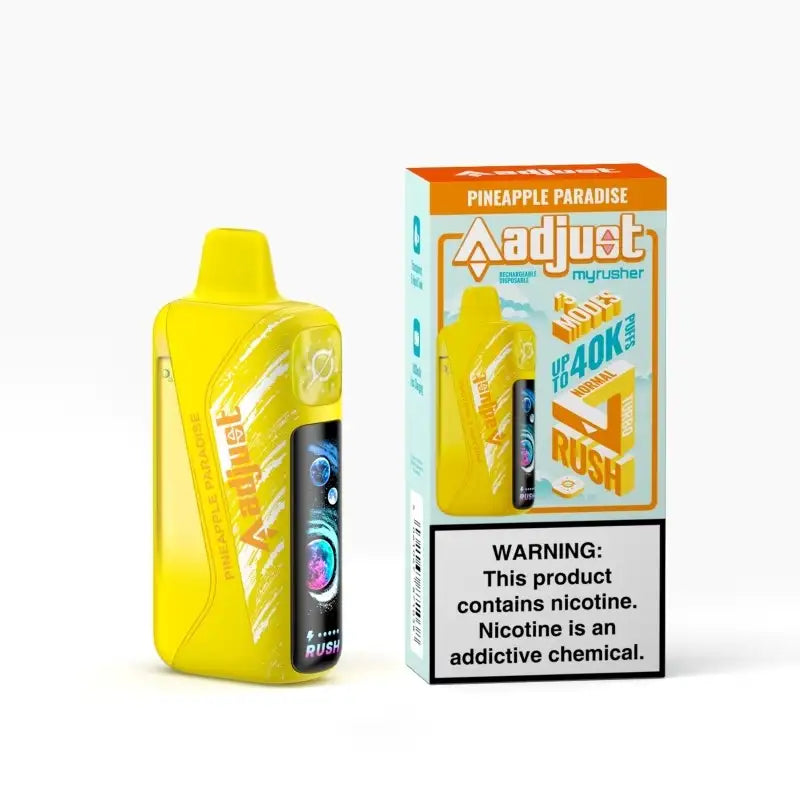 Adjust Disposable Vape Pineapple Paradise Adjust Myrusher 40K Disposable Vape (5%,40000 Puffs)