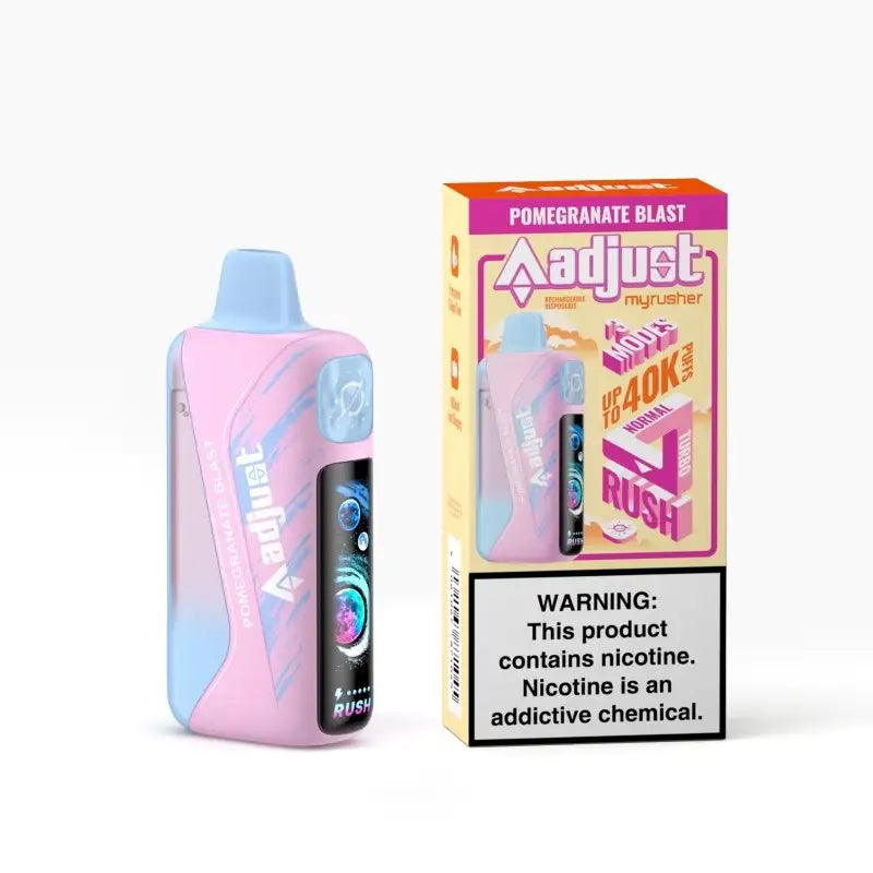 Adjust Disposable Vape Pomegranate Blast Adjust Myrusher 40K Disposable Vape (5%,40000 Puffs)