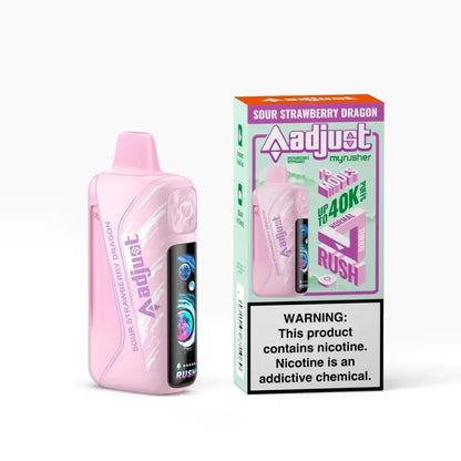 Adjust Disposable Vape Sour Strawberry Dragon Adjust Myrusher 40K Disposable Vape (5%,40000 Puffs)