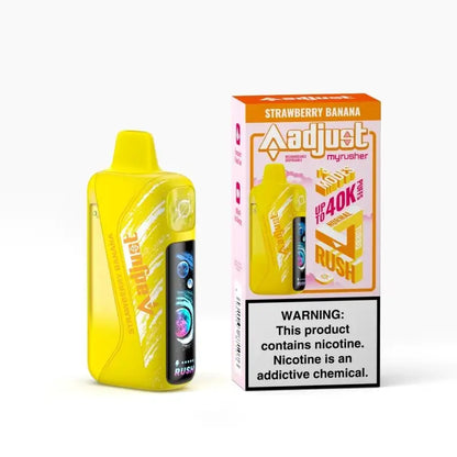 Adjust Disposable Vape Strawberry Banana Adjust Myrusher 40K Disposable Vape (5%,40000 Puffs)