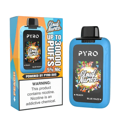 Daddy's Vapor Disposable Vape Peach & Blue Razz PYRO Duo x Cloud Nurdz 30K Disposable (5%, 30000 Puffs)
