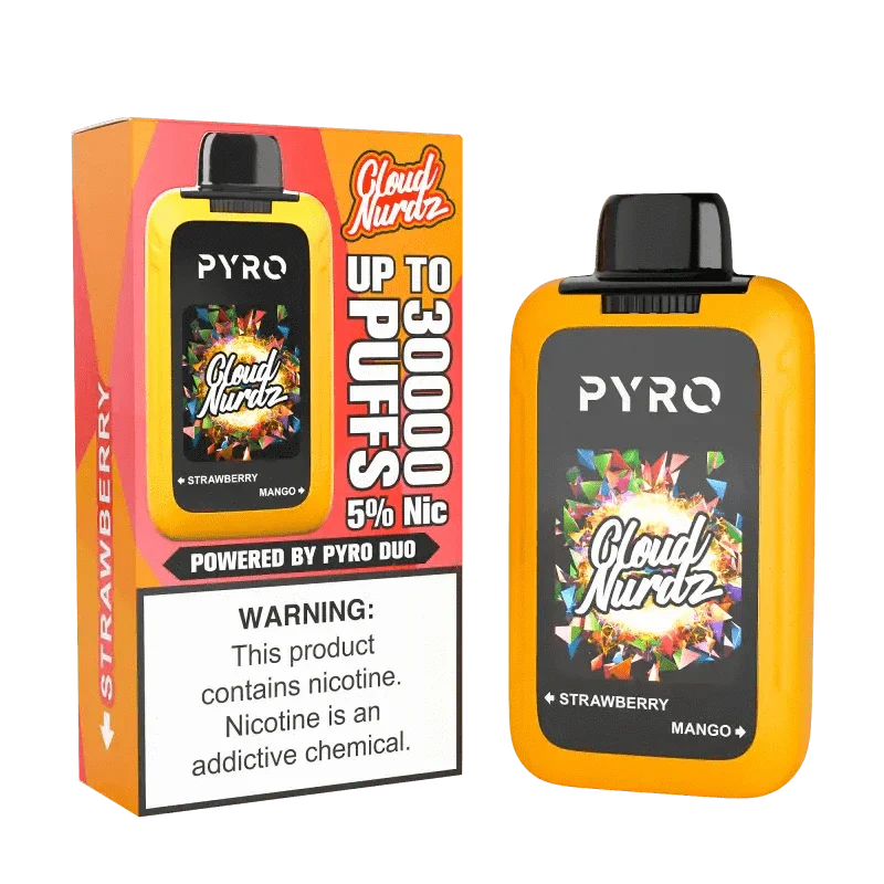 Daddy's Vapor Disposable Vape Straweberry & Mango PYRO Duo x Cloud Nurdz 30K Disposable (5%, 30000 Puffs)