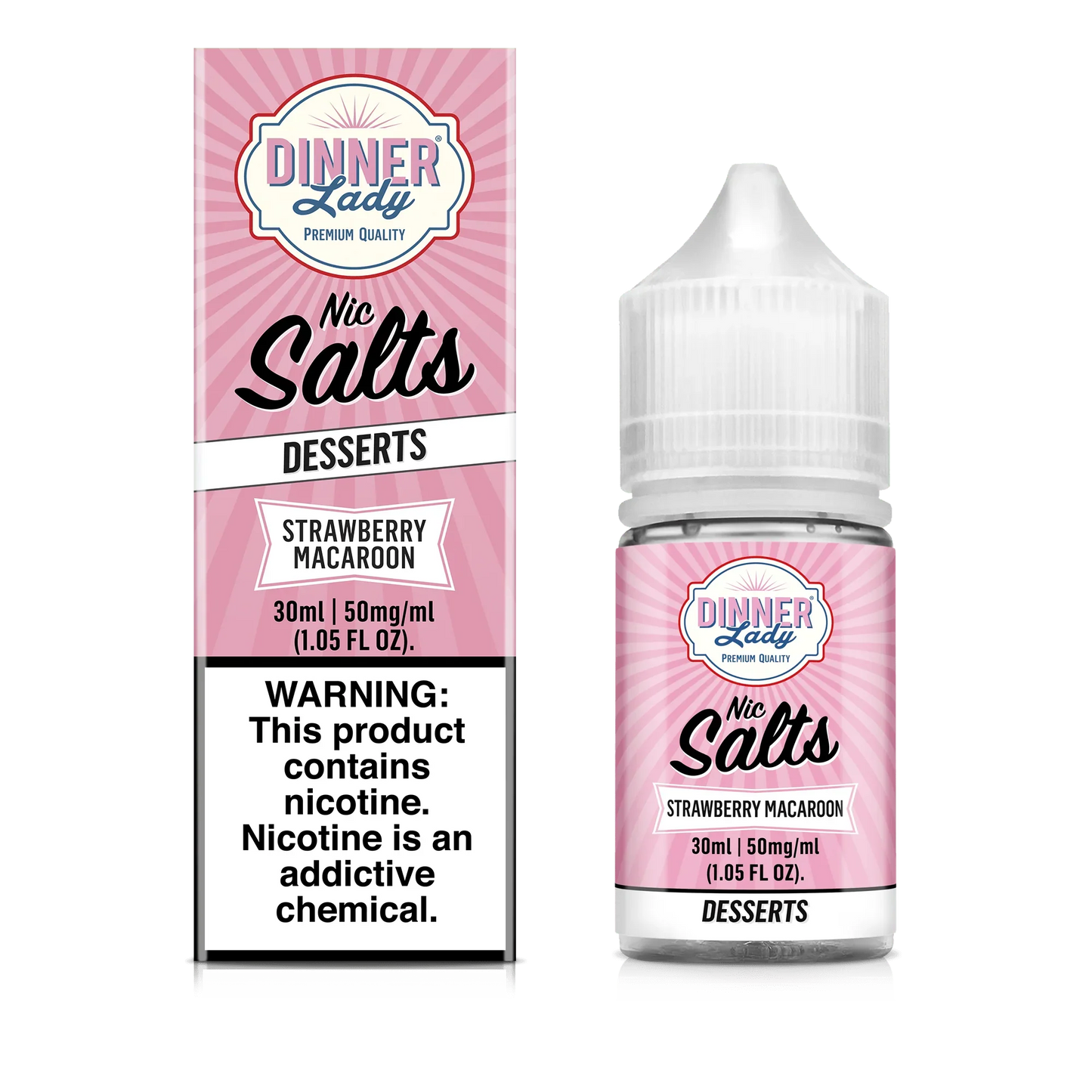Dinner Lady Nic Salt Strawberry Macaroon 30ml