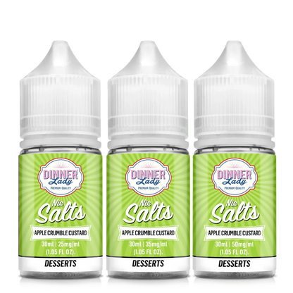 Dinner Lady Nic Salt Apple Crumble Custard Vape Juice 30ml (Sale)