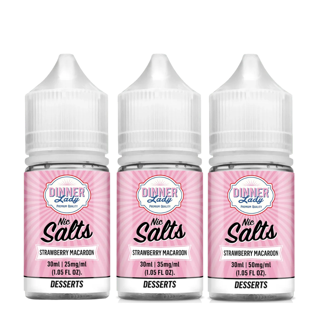 Dinner Lady Nic Salt Strawberry Macaroon 30ml