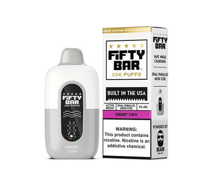Fifty Bar Disposable Vape Kiberry Chew Fifty Bar 20K Disposable Vape (5%, 20000 Puffs)