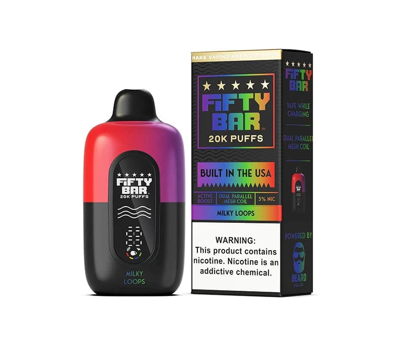 Fifty Bar Disposable Vape Milky Loops Fifty Bar 20K Disposable Vape (5%, 20000 Puffs)