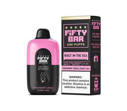 Fifty Bar Disposable Vape Strawberry Cereal Donut Milk Fifty Bar 20K Disposable Vape (5%, 20000 Puffs)