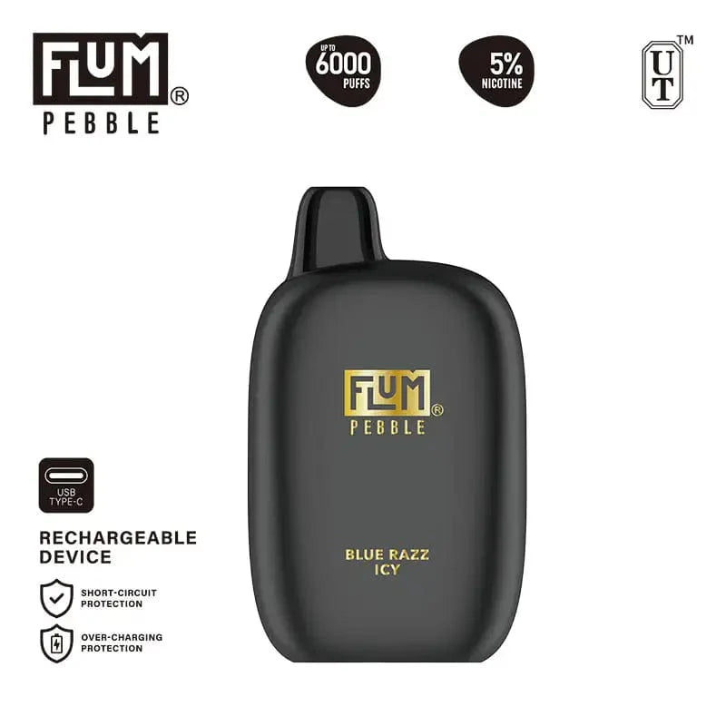 Flum Disposable Vape Blue Razz Icy Flum Pebble Disposable Vape (5%, 6000 Puffs)