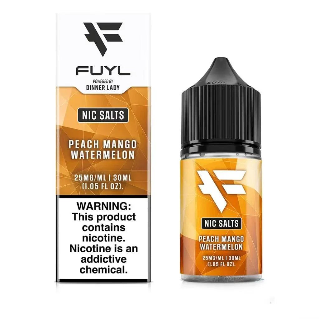Dinner Lady FUYL Nic Salt Vape Juice Peach Mango Watermelon 30ml