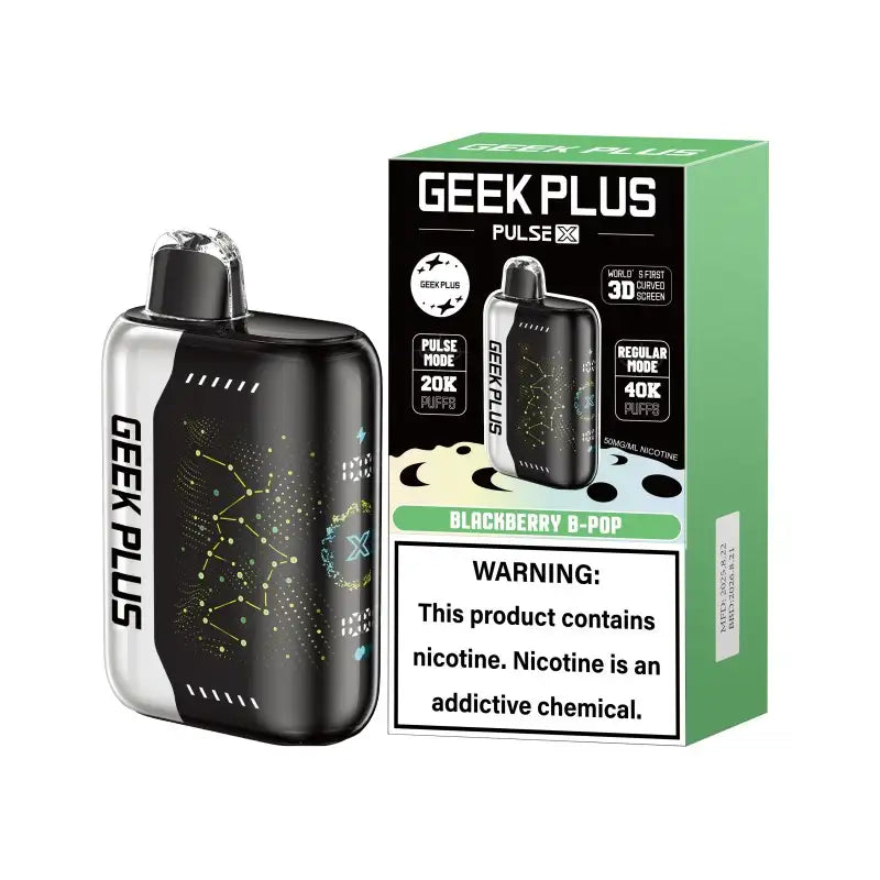 GEEK PLUS Disposable Vape Blackberry B-Pop. GEEK PLUS 40K Disposable Vape (5%, 40000 Puffs)