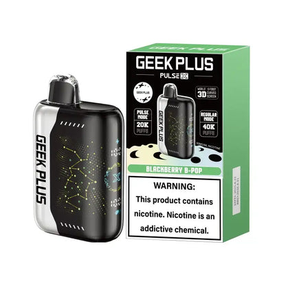 GEEK PLUS Disposable Vape Blackberry B-Pop. GEEK PLUS 40K Disposable Vape (5%, 40000 Puffs)