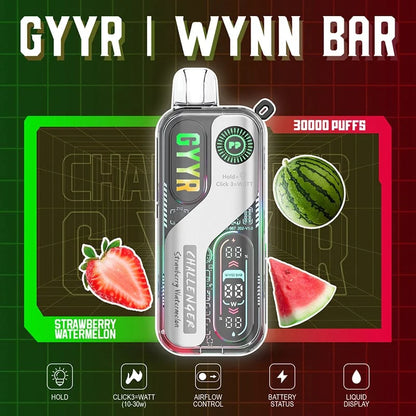GYYR Disposable Vape Strawberry Watermelon GYYR WYNN Bar Challenger 30K Disposable Vape (5%, 30000 Puffs)
