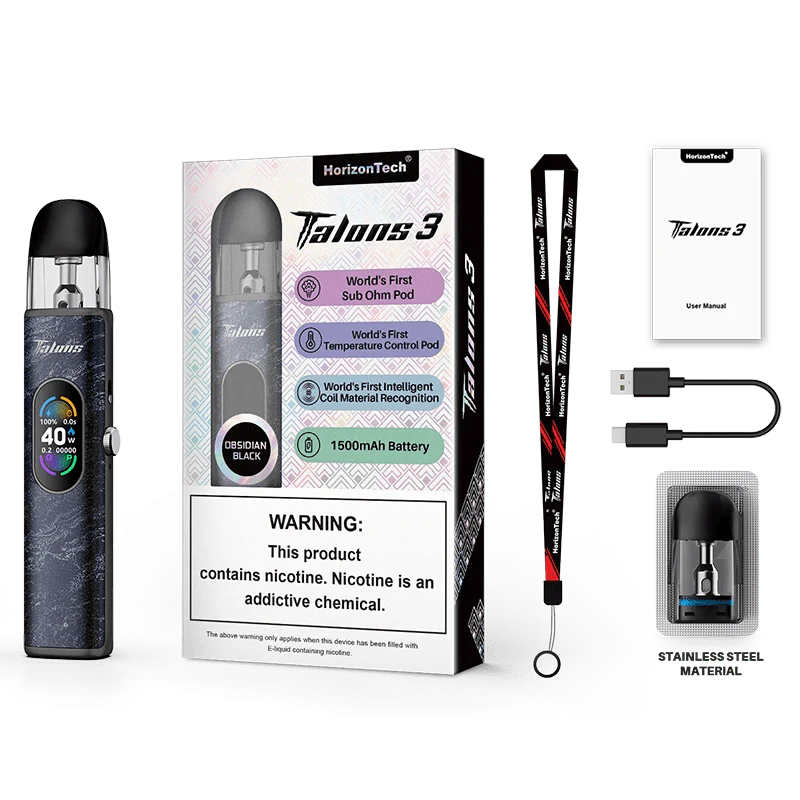 Horizon Pod System Obsidian Black Horizon Talons 3 40W Pod Kit
