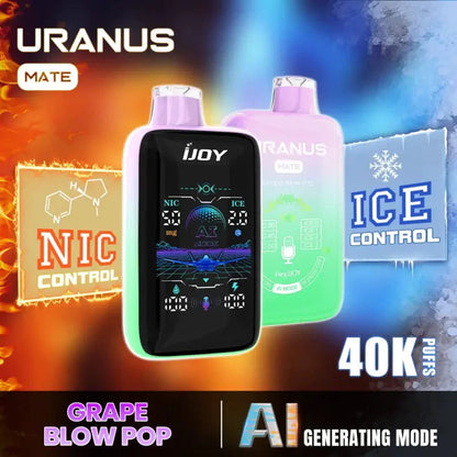 iJoy Disposable Vape Grape Blow Pop iJoy Uranus Mate 40K Disposable Vape (5%, 40000 Puffs)