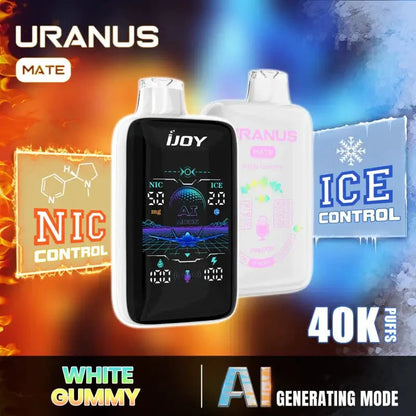 iJoy Disposable Vape White Gummy Ice iJoy Uranus Mate 40K Disposable Vape (5%, 40000 Puffs)