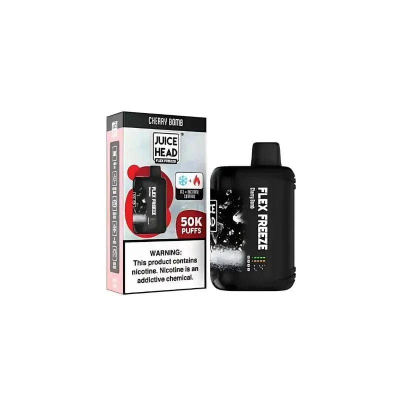 Juice Head Disposable Vape Cherry Bomb Juice Head Flex Freeze 50K Ice & Nicotine Control Disposable Vape (5%, 50000 Puffs)