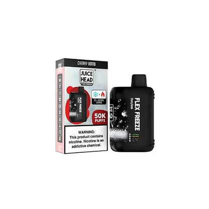 Juice Head Disposable Vape Cherry Bomb Juice Head Flex Freeze 50K Ice & Nicotine Control Disposable Vape (5%, 50000 Puffs)