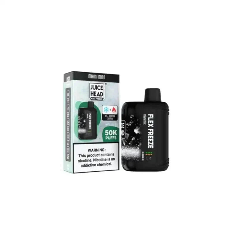 Juice Head Disposable Vape Miami Mint Juice Head Flex Freeze 50K Ice & Nicotine Control Disposable Vape (5%, 50000 Puffs)