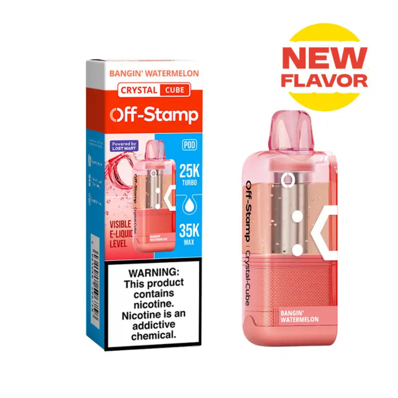 Lost Mary Disposable Vape Bangin' Watermelon Off-Stamp X-CUBE Crystal 35K Disposable Pod (5%, 35000 Puffs)