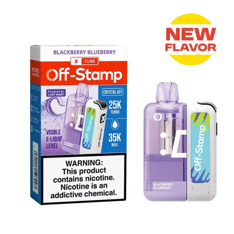 Lost Mary Disposable Vape Blackberry Blueberry Off-Stamp X-CUBE Crystal 35K Disposable Kit (5%, 35000 Puffs)