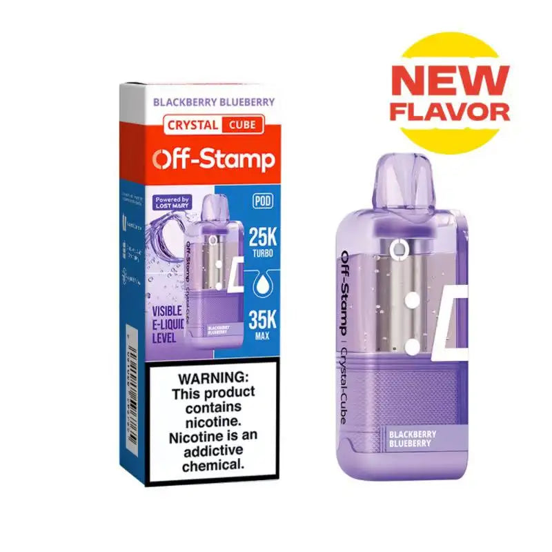 Lost Mary Disposable Vape Blackberry Blueberry Off-Stamp X-CUBE Crystal 35K Disposable Pod (5%, 35000 Puffs)