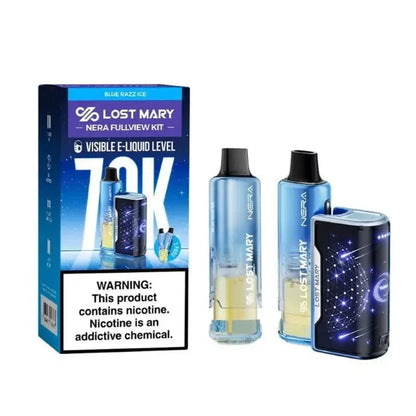 Lost Mary Disposable Vape Blue Razz Ice Lost Mary Nera Fullview 70K Disposable Kit (5%,70000 Puffs)