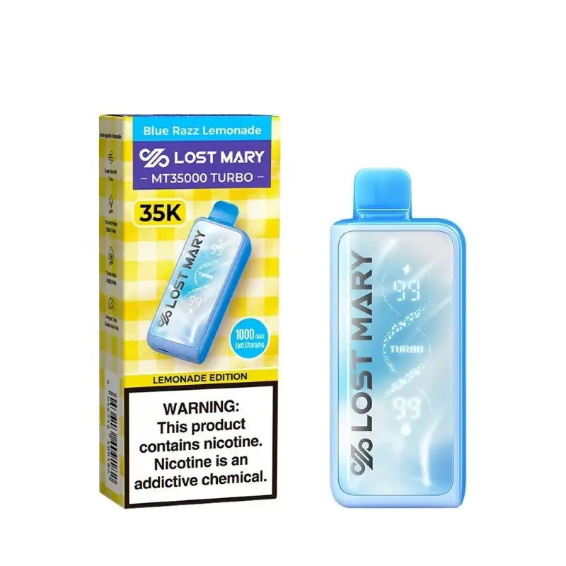 Lost Mary Disposable Vape Blue Razz Lemonade Lost Mary MT35000 Turbo Disposable Vape (5%, 35000 Puffs)