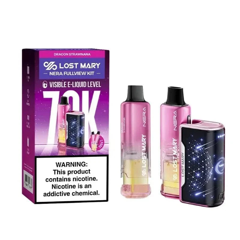 Lost Mary Disposable Vape Dragon Strawnana Lost Mary Nera Fullview 70K Disposable Kit (5%,70000 Puffs)