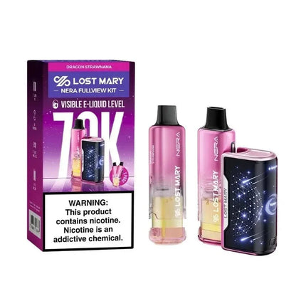 Lost Mary Disposable Vape Dragon Strawnana Lost Mary Nera Fullview 70K Disposable Kit (5%,70000 Puffs)