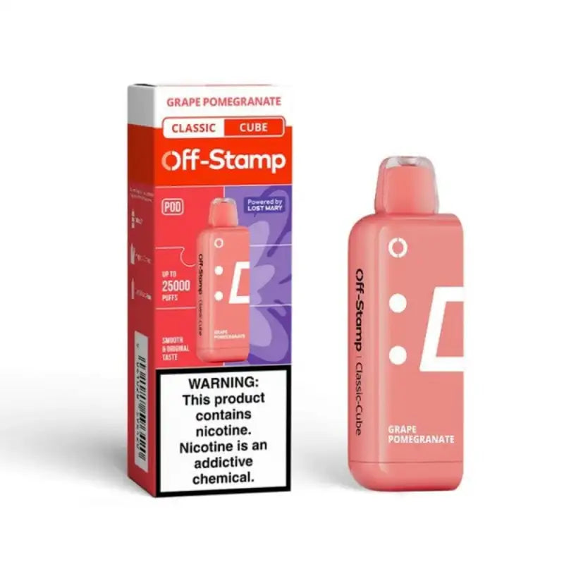 Lost Mary Disposable Vape Grape Pomegranate Off-Stamp X-CUBE Classic 25K Disposable Pod (5%, 25000 Puffs)