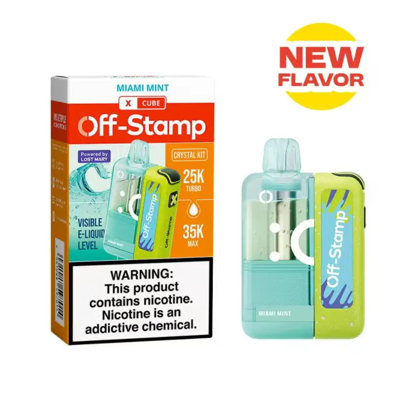 Lost Mary Disposable Vape Miami Mint Off-Stamp X-CUBE Crystal 35K Disposable Kit (5%, 35000 Puffs)