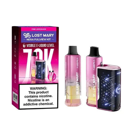 Lost Mary Disposable Vape Pink Lemonade Lost Mary Nera Fullview 70K Disposable Kit (5%,70000 Puffs)
