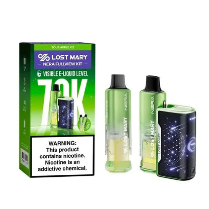 Lost Mary Disposable Vape Sour Apple Ice Lost Mary Nera Fullview 70K Disposable Kit (5%,70000 Puffs)