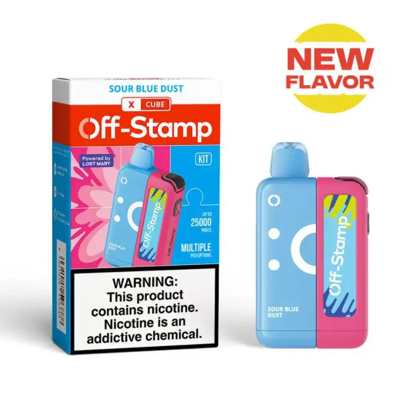 Lost Mary Disposable Vape Sour Blue Dust Off-Stamp X-CUBE 25K Disposable Kit (5%, 25000 Puffs)