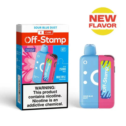 Lost Mary Disposable Vape Sour Blue Dust Off-Stamp X-CUBE 25K Disposable Kit (5%, 25000 Puffs)