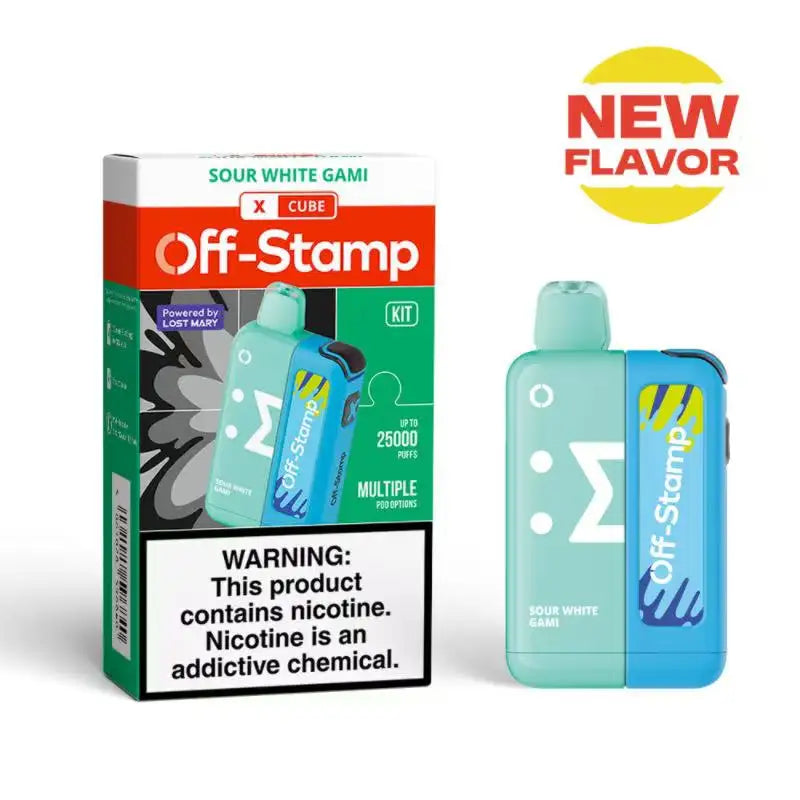 Lost Mary Disposable Vape Sour White Gami Off-Stamp X-CUBE 25K Disposable Kit (5%, 25000 Puffs)
