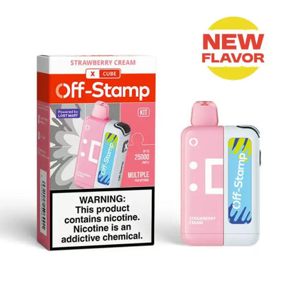 Lost Mary Disposable Vape Strawberry Cream Off-Stamp X-CUBE 25K Disposable Kit (5%, 25000 Puffs)