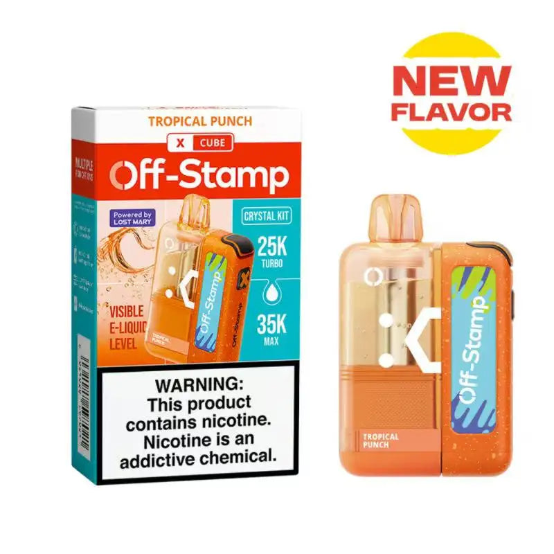 Lost Mary Disposable Vape Tropical Punch Off-Stamp X-CUBE Crystal 35K Disposable Kit (5%, 35000 Puffs)