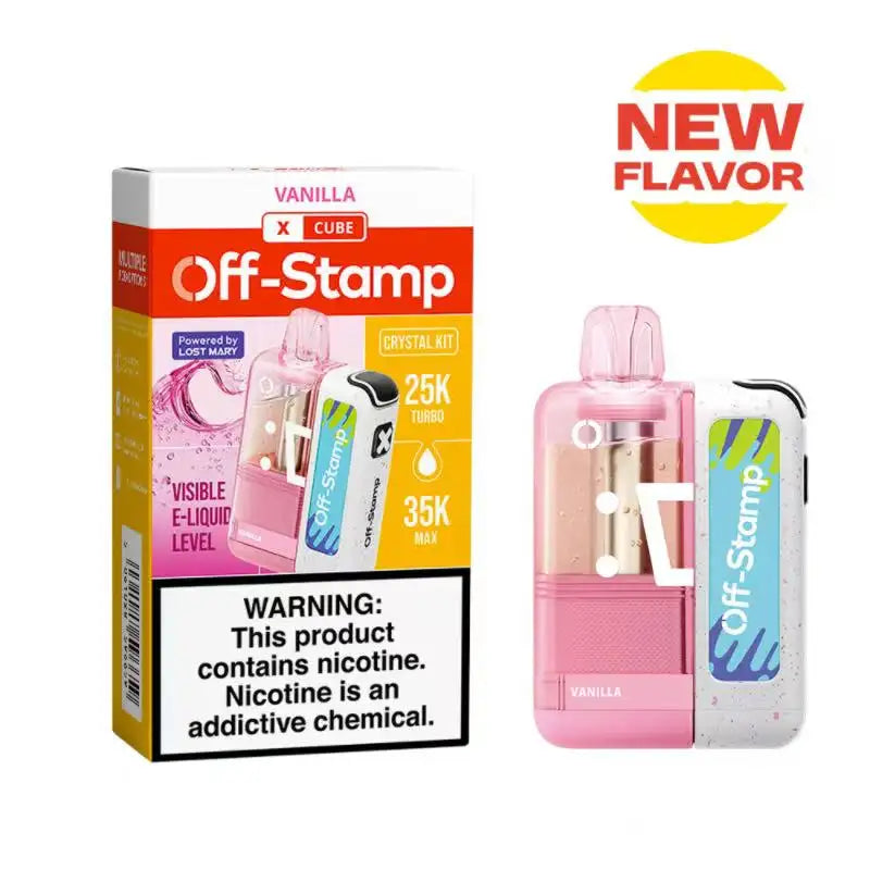 Lost Mary Disposable Vape Vanilla Off-Stamp X-CUBE Crystal 35K Disposable Kit (5%, 35000 Puffs)