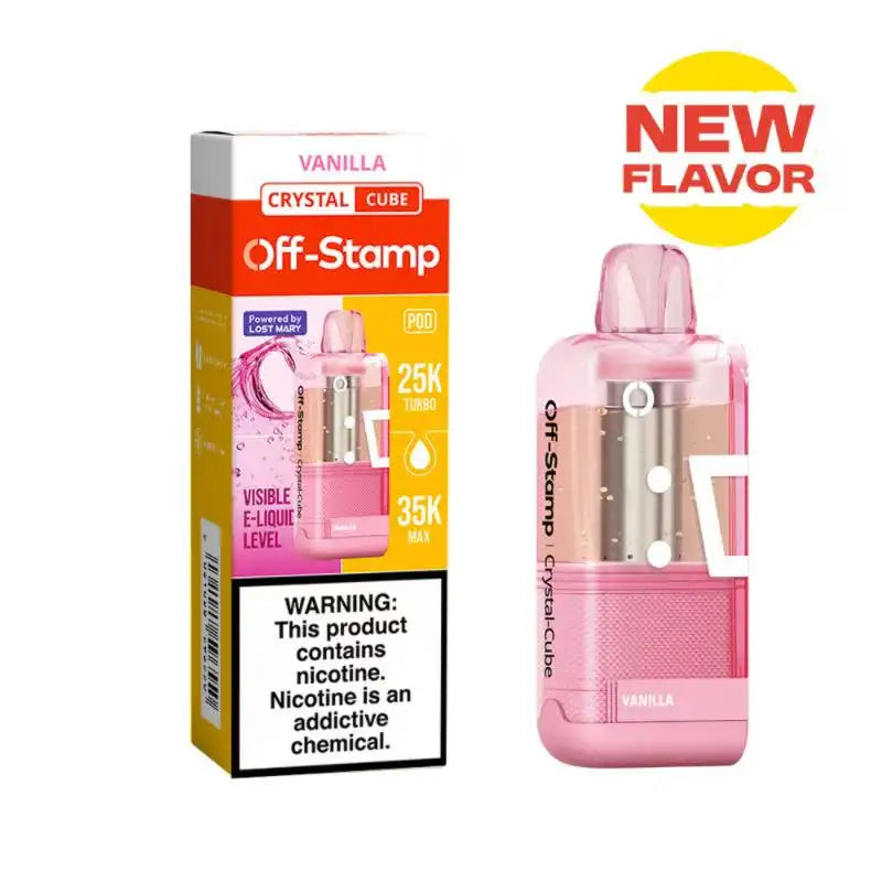 Lost Mary Disposable Vape Vanilla Off-Stamp X-CUBE Crystal 35K Disposable Pod (5%, 35000 Puffs)