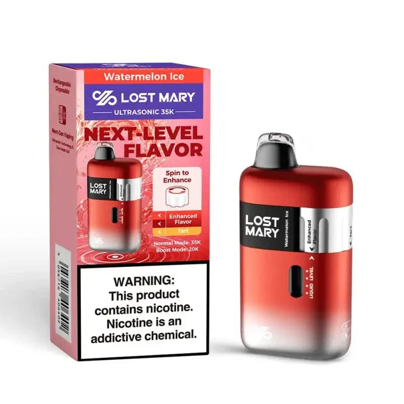 Lost Mary Disposable Vape Watermelon Ice Lost Mary Ultrasonic 35K Diposable Vape (5%, 35000 Puffs)