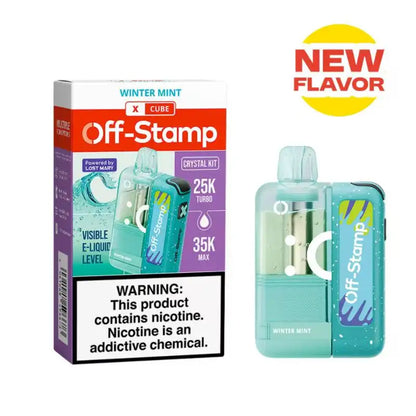 Lost Mary Disposable Vape Winter Mint Off-Stamp X-CUBE Crystal 35K Disposable Kit (5%, 35000 Puffs)