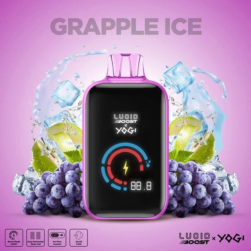 Lucid Air Disposable Vape Grapple Ice - Yogi Lucid Boost Disposable Vape (5%, 20123 Puffs)