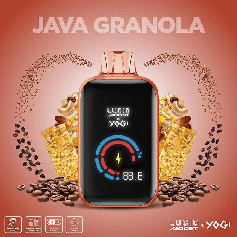 Lucid Air Disposable Vape Java Granola - Yogi Lucid Boost Disposable Vape (5%, 20123 Puffs)