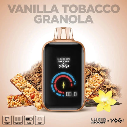 Lucid Air Disposable Vape Vanilla Tobacco - Yogi Lucid Boost Disposable Vape (5%, 20123 Puffs)