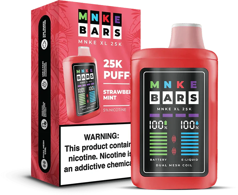 mnke bars xl 25k disposable vape strawberry mint