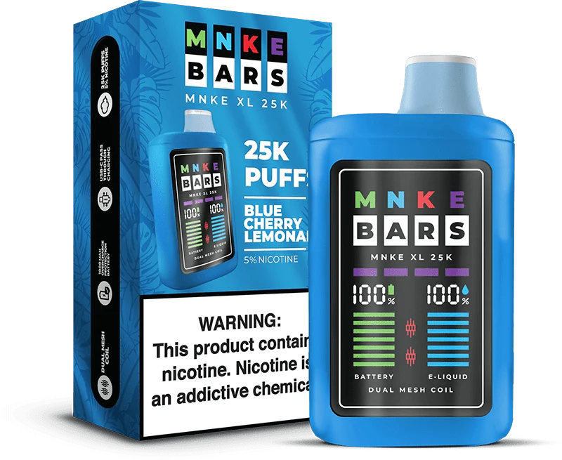 MNKE Bars XL 25K Disposable Vape Blue Cherry Lemonade Flavor